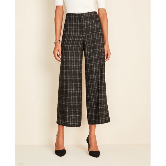 Ann Taylor Pants - Ann Taylor Petite Plaid Tweed Wide Leg Marina Pant